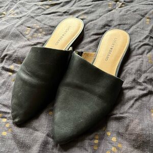 Lucky Brand Black Pointed Slip-On Mules - Minimalist Slide
